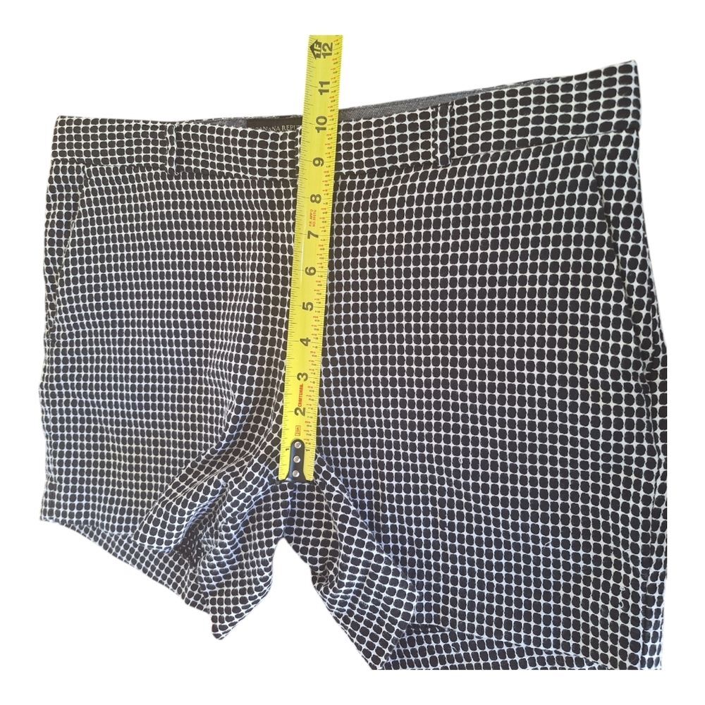 Banana Republic Tailored Jacquard Shorts size 10 Chinos 100% Cotton Black White - Picture 11 of 12